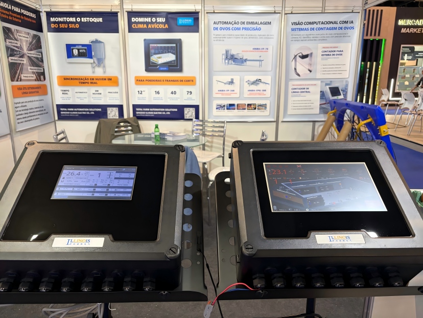 Poultry environmental controller interfaces displayed for South American farm projects